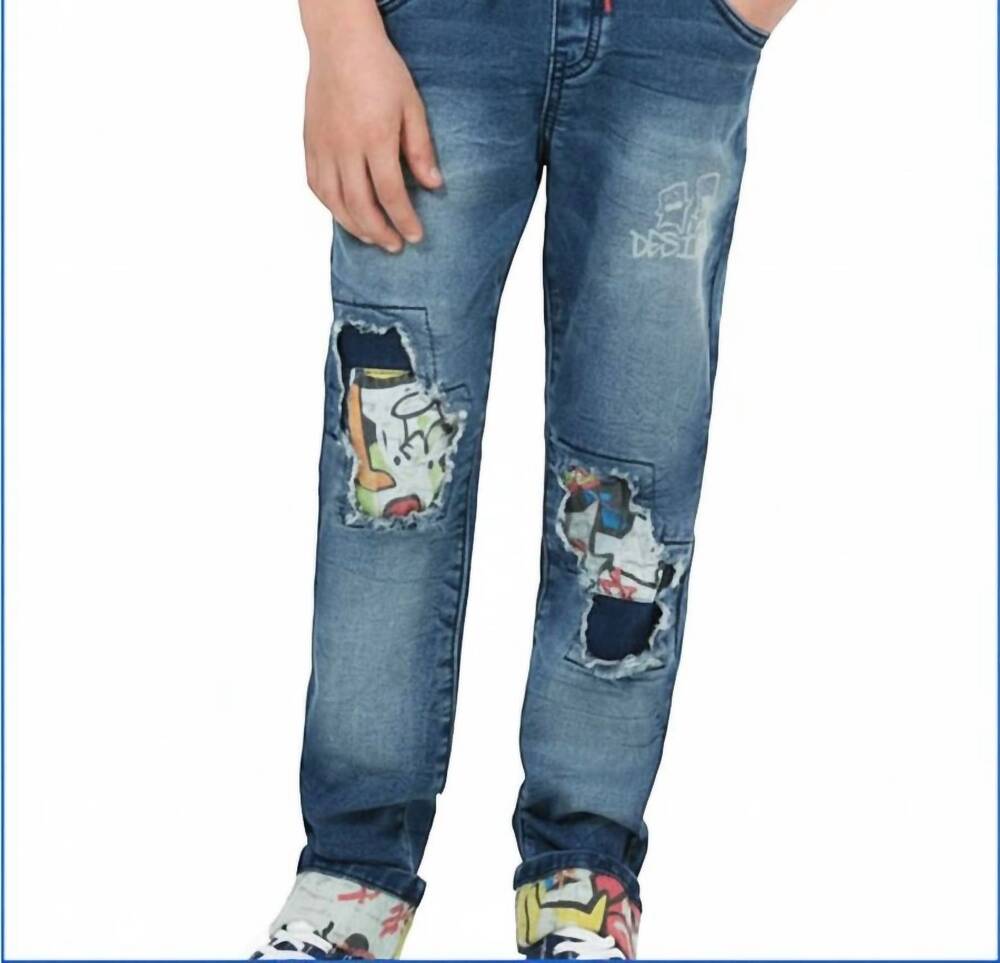 NEW DESIGUAL kids denim jeans in blue